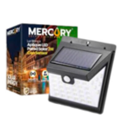 Aplique solar mercury 2w con sensor luz cálida
